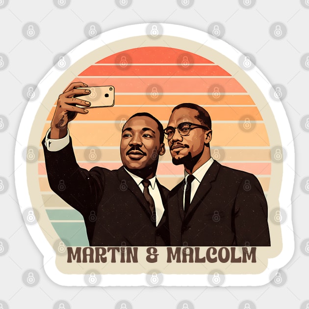 Martin and Malcolm Selfie Sticker by UrbanLifeApparel